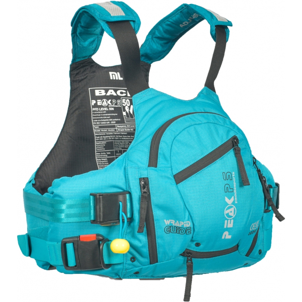 2026 Peak PS M&auml;nner Umwickelter Leitfaden PFD Auftriebshilfen 26WG-BLU - Black / Blue